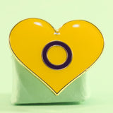 Intersex pride heart-shaped small enamel pin