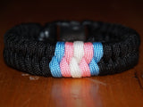 Subtle trans pride bracelet - fishtail, black