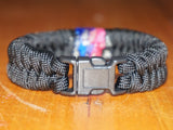 Subtle bisexual pride bracelet - fishtail, black