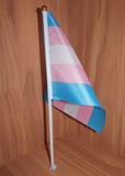 Trans pride handheld flag small