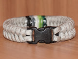 Subtle aromantic pride bracelet - fishtail, light grey