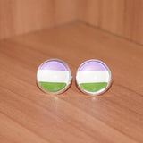 Genderqueer pride stud earrings