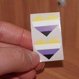 Nonbinary hearts stickers