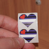 Leather hearts stickers