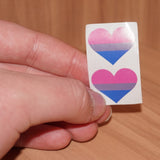 Bisexual hearts stickers