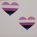 Genderfluid hearts stickers