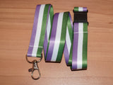 Genderqueer pride lanyard