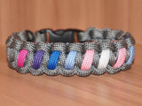 Subtle Bi Transgender pride bracelet - solomon, dark grey
