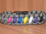Subtle Bi Nonbinary pride bracelet - solomon, dark grey