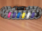 Subtle Bi Nonbinary pride bracelet - solomon, dark grey