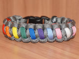 Subtle Rainbow Trans pride bracelet - solomon, dark grey