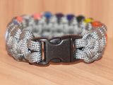 Subtle Rainbow Trans pride bracelet - solomon, dark grey