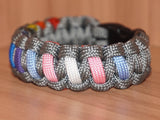 Subtle Rainbow Trans pride bracelet - solomon, dark grey