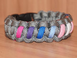 Subtle Bi Transgender pride bracelet - solomon, dark grey