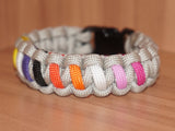 Subtle Nonbinary Lesbian pride bracelet - solomon, light grey