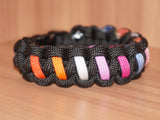 Subtle Lesbian Trans pride bracelet - solomon, black