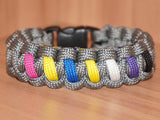 Subtle Pan Nonbinary pride bracelet - solomon, dark grey