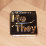 He/They Pronoun Pin - large