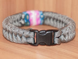 Subtle trans pride bracelet - fishtail, dark grey