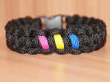 Subtle Pansexual pride bracelet - solomon, black
