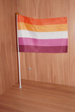 Lesbian pride handheld flag small