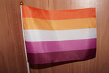 Lesbian pride handheld flag small
