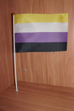 Nonbinary pride handheld flag small