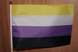 Nonbinary pride handheld flag small