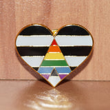 LGBTQIA+ Ally support heart-shaped small enamel pin