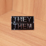 They/Them pronoun pin - small