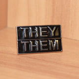 They/Them pronoun pin - small