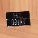 He/Him pronoun pin - small