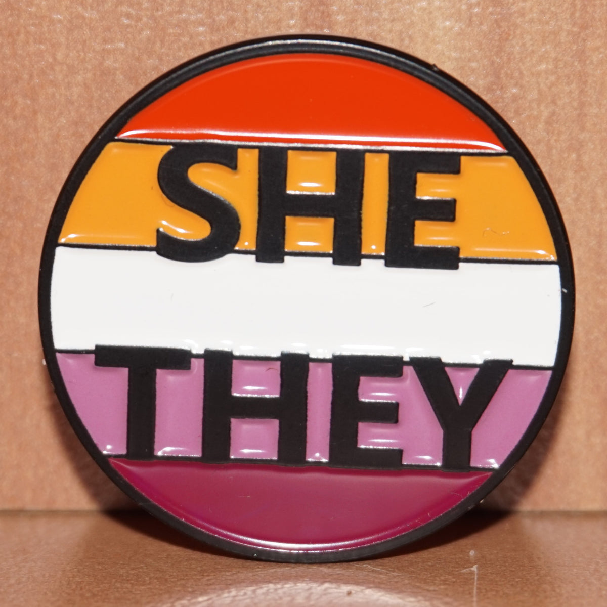 She They Lesbian Pronoun Enamel Pin Pridepoint