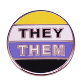 Nonbinary They Them pronoun pin