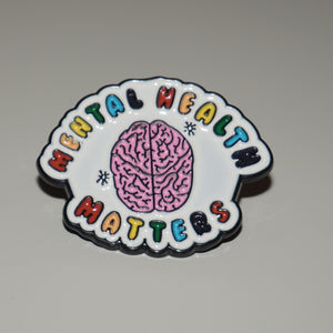 Mental health matters - white pin