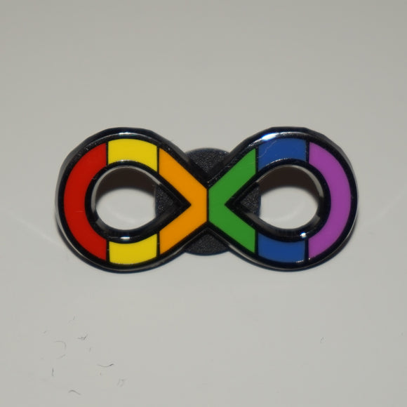 Neurodiversity pride infinity symbol rainbow pin