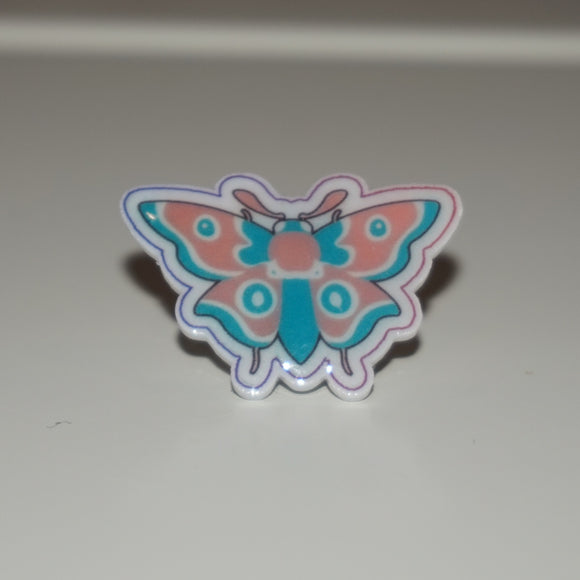 Trans pride butterfly pin