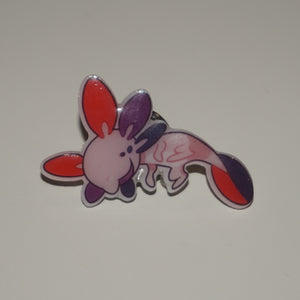 Bisexual axolotl pin