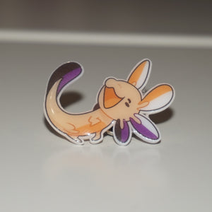 Nonbinary axolotl pin