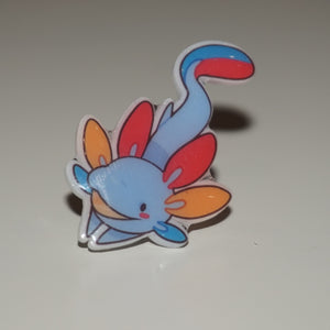 Pansexual axolotl pin