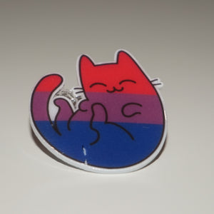 Bisexual pride cat pin V1