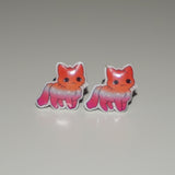 Lesbian pride kitty earrings