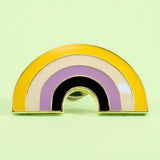 Nonbinary pride rainbow-shaped small enamel pin