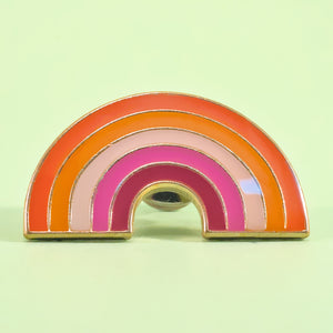 Lesbian pride rainbow-shaped small enamel pin