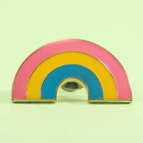 Pansexual pride rainbow-shaped small enamel pin