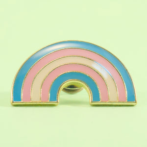 Transgender pride rainbow-shaped small enamel pin