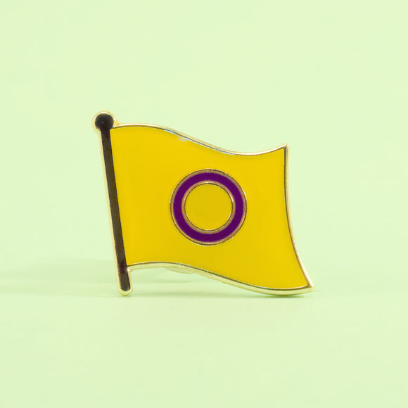 Intersex pride small enamel flag pin