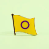 Intersex pride small enamel flag pin