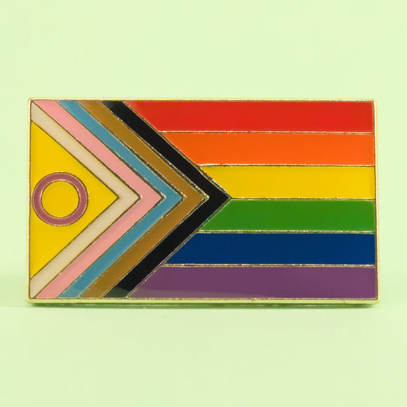 Intersex Progress pride small enamel pin