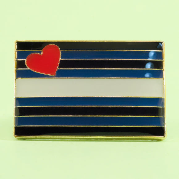 Leather pride small enamel pin